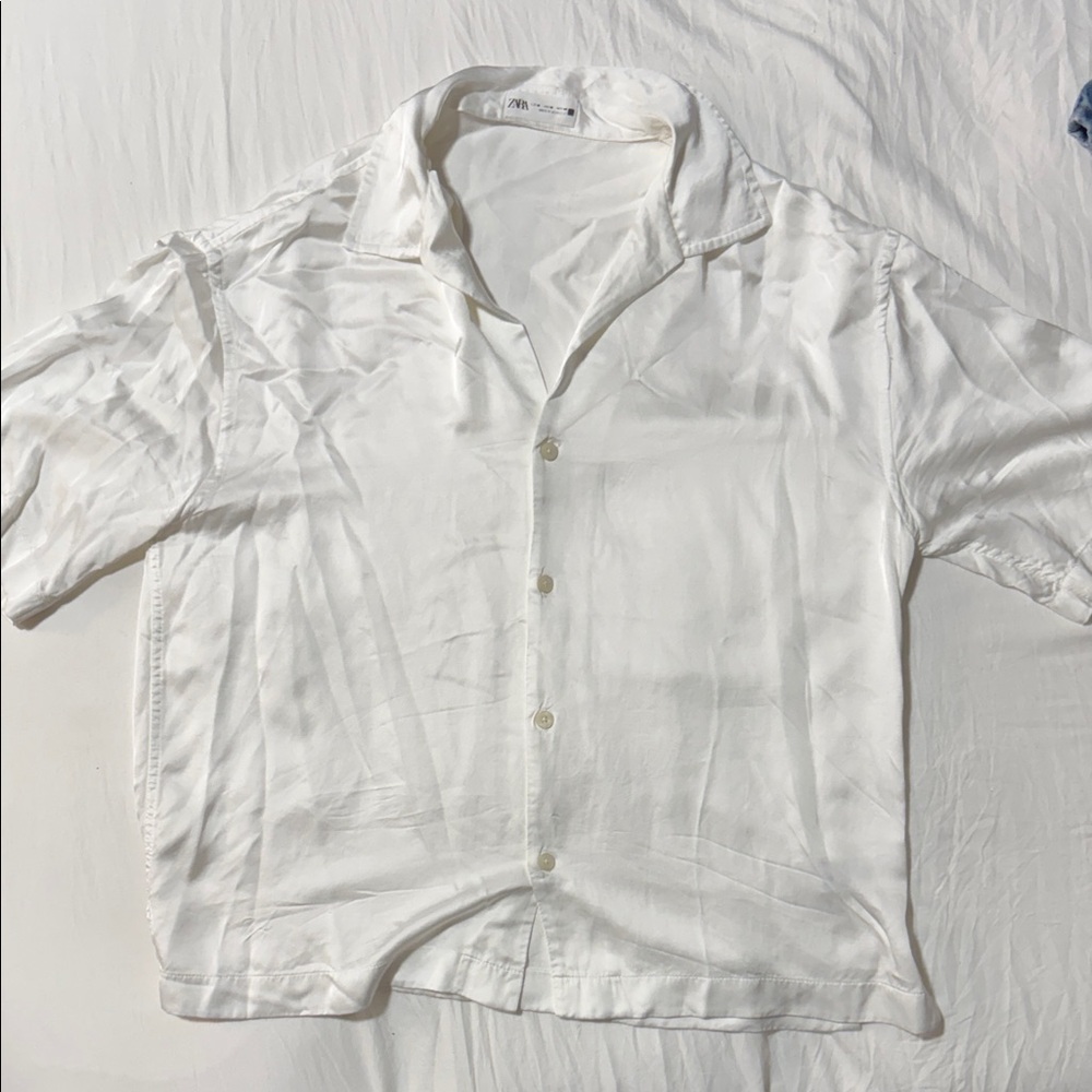 Zara White Button Down Shirt